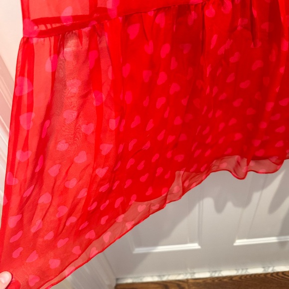 Kate Spade 100% Silk Heart Sheer-Sleeve Midi Dress - Picture 8 of 13